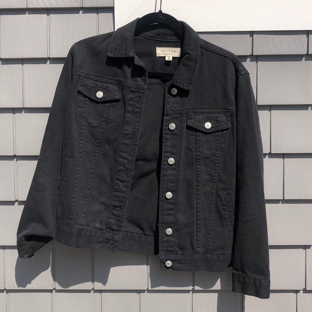 Black denim jean jacket